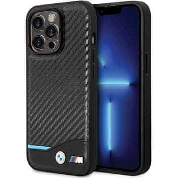 Bmw Futrola za iPhone 13 Pro Max koža, karbonsko crna