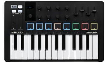 Arturia Arturia MiniLab 3 MIDI kontrolna tipkovnica, crna