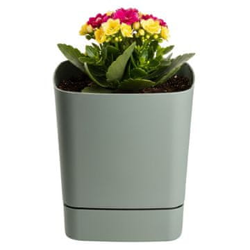 Posuda s podstavkom CUBI reciklirana sivozelena 16x16 cm