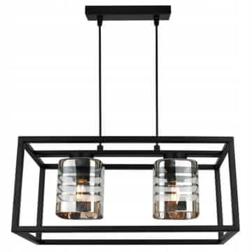 Viseća lampa kavez elegantna s staklenim sjenilom