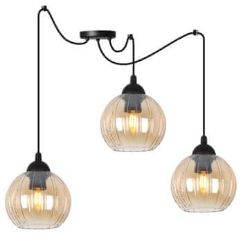 Viseća lampa pauk Costa crna 3-kraka s kuglama E27