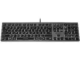 A4Tech A4Tech FSTYLER FX60H tipkovnica, crna/siva, s bijelim pozadinskim osvjetljenjem, USB