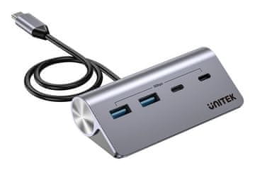 Unitek Unitek H1337AGY01 Hub, USB 3.2 Gen 1 Type-C, 5000 Mbit/s, sivi