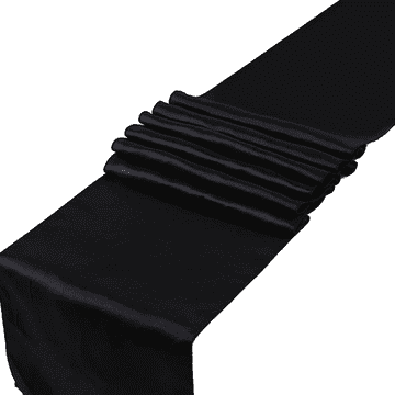 PartyDeco Glatki satenski stolnjak dekoracija crni 0 16 x 9m