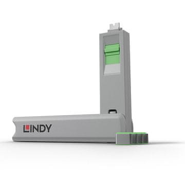 Lindy 40426 USB-C brava za priključak + ključ, zelena, 5 kom