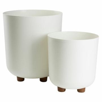 Set donica TERRA na nogicama, boja krem, reciklirani materijal, 2 komada