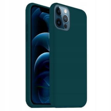 Mat tanka maskica za iPhone 12 / 12 PRO, silikonska, zelena + staklo