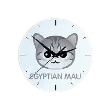 Egipatska Mau mačka - MDF sat s grafikom i natpisom