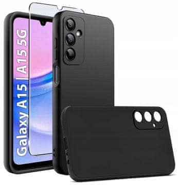 Silikonska mat maska za Samsung Galaxy A15 4G/A15 5G + staklo
