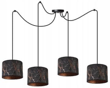 Viseća stropna lampa s abažurom, pauk uzorak, bakar