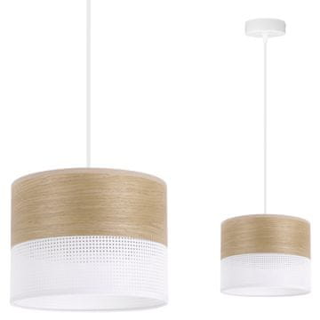 Pojedinačna viseća lampa s abažurom od hrastovog furnira, zlatna, 20CM