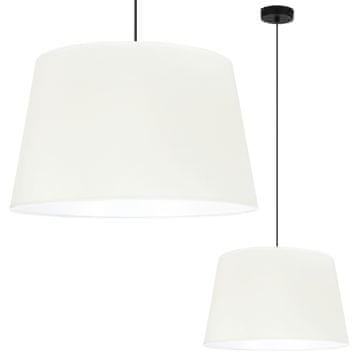 Viseća lampa Gaja stožak crna s krem abažurom 44 cm