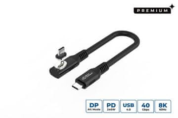 MicroConnect USB4 Gen 3x2 USB C kabel 0,15 m crni MC-LS-USB4CC0.15-A