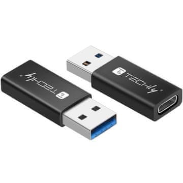 Techly IADAP USB3-AFT USB A USB C kabelski adapter crne boje