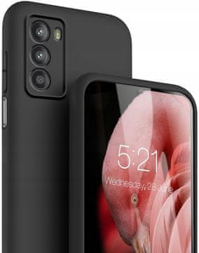 Silikonska maska za Motorola Moto G52 / G82, mat crna + staklo