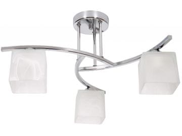Stropna viseća lampa plafonjera luster, staklena, krom