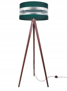 Moderna tronožna podna lampa, krom, LED abažur