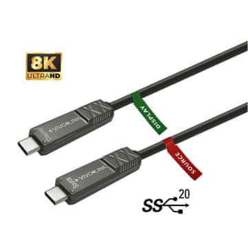 Vivolink PROUSBCMM15OP USB-C 3.2 Gen 2 kabel 15 m crne boje