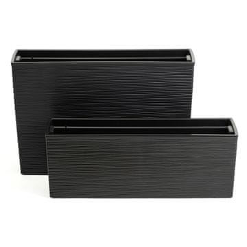 Set podłužnih posuda Riflo crne, 2 komada
