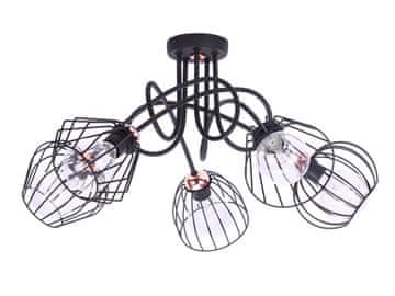 Crna viseća stropna lampa LOFT sjenila od žice