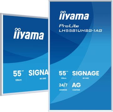 iiyama LH5581UHSG-1AG 54.6" 4K UHD Android Wi-Fi Bijela 24/7