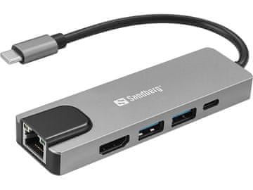 Sandberg 336-99 USB-C 3.2 Gen 1 priključna stanica srebrne boje