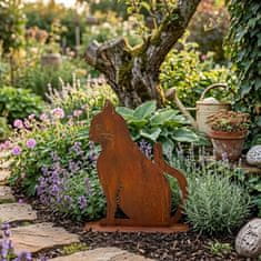 Esschert Design Dekoracija za vrt mačka od corten čelika h30 cm