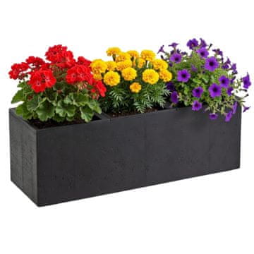 Home Betonique tegla za cvijeće na kotačima, recikliranje, crna, 90x30xv30 cm
