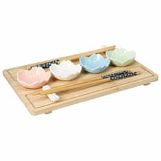 Zestaw za sushi s bambusovom tacom i porculanskim zdjelicama, 9 kom.
