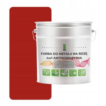 EE Metalna boja za hrđu 4 u 1 crvena RAL3001 pocinčani čelik 5L saten