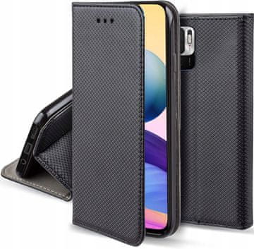 Futrola-knjiga za Xiaomi Redmi Note 10 5G magnet Crna + 9H staklo