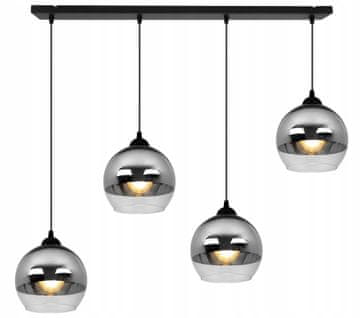Elegantna viseća lampa sa staklenim sjenilom, krom, LED