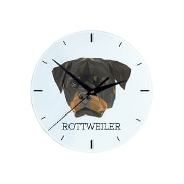 Rotvajler - geometrijski zidni sat s fotografijom i natpisom