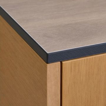 HPL radna ploča za umivaonik za ormarić 80 cm 80,5x46,5 cm Castello Oak s rupama