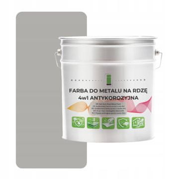 EE Metalna boja za hrđu 4 u 1 siva RAL7038 pocinčani čelik 5L sjajna