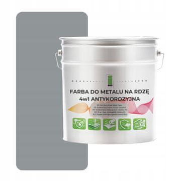 EE Boja za metal protiv hrđe 4 u 1 siva RAL7045 pocinčani čelik 5L saten