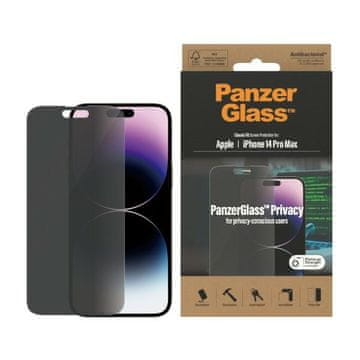 PanzerGlass Kaljeno staklo za iPhone 14 Pro Max Privacy Antibacterial