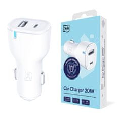 3M Dodaci - 3mk auto punjač 20W PD3.0 QC 3.0 USB 1A1C bijeli MM