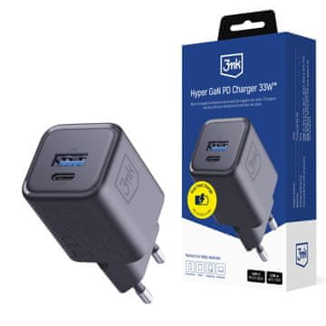 Dodaci - 3mk Hyper Charger PD 33W GaN QC4+ PPS AFC FCP SCP 1A1C, crna