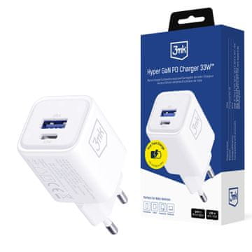 Dodatak - 3mk Hyper Charger PD 33W GaN QC4+ PPS AFC FCP SCP 1A1C bijela