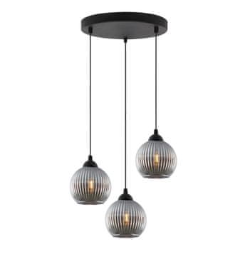 Viseća lampa Riffle crna, 3-žaruljna, kugla grafit, E27
