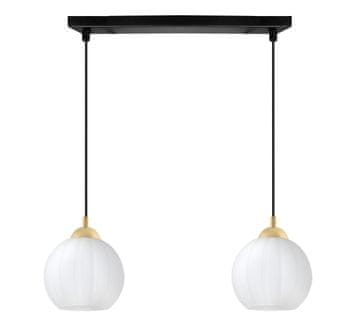 Viseća lampa COSTA crno-zlatna 2-PŁ bijela kugla E27