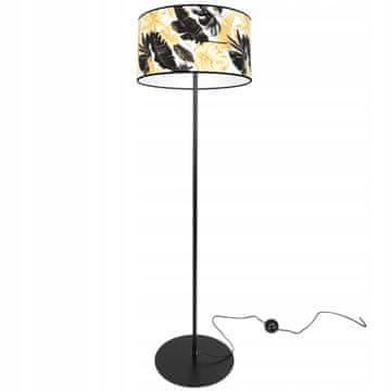 Stojeća lampa s abažurom, zlatno cvijeće, LED