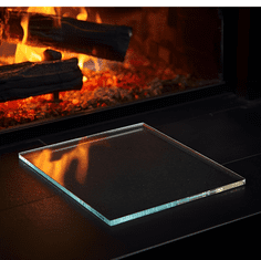 STAKLO ZA KAMIN KALJENO STAKLO DIMENZIJE PODNOŽJA 60x60cm PROZIRNO