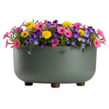 Misa TERRA na nogicama reciklirana sivozelena h14,4x29,7 cm