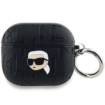 Karl Lagerfeld Crna futrola za AirPods 3 s monogramom