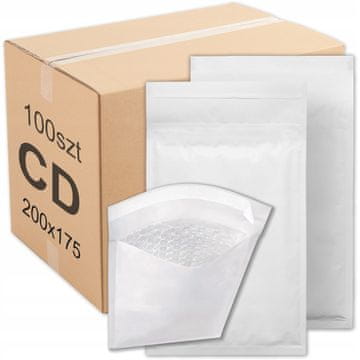 Bijele kuverte sa zračnim mjehurićima za CD DVD, 100 kom, čvrsti karton