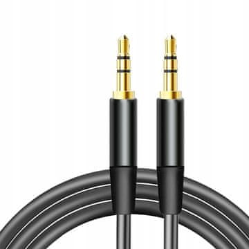 Audio kabel 3,5 mm utičnica - 3,5 mm utičnica 1 m crni Maxlife