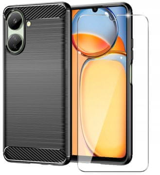 Futrola za Xiaomi Redmi 13C 4G /Poco C65 Carbon stražnja strana + staklo