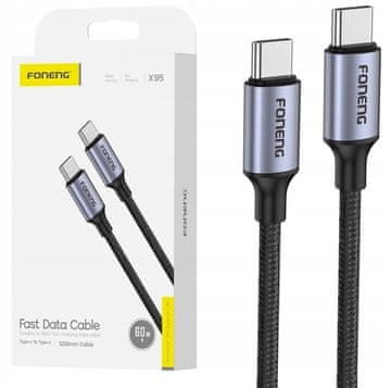 USB-C kabel USB-C tipa C 60W dvostrano brzo punjenje brzo punjenje 100 cm